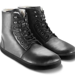 Be Lanka - Barefoot Winter Boots - Black Leather
